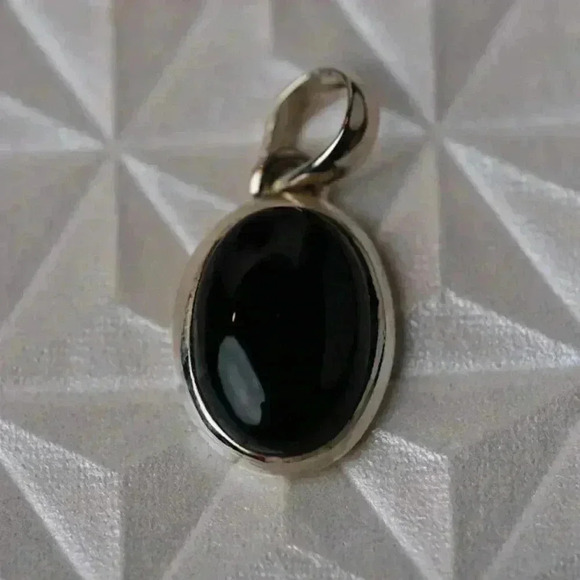 Dark Pool of Protection Black Obsidian 4.6G 925 Sterling Silver pendant - Picture 5 of 12